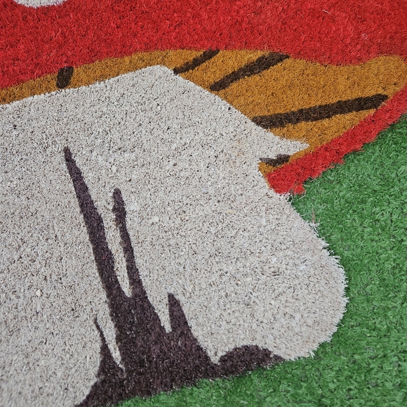 NEW Outdoor Coir Natural Fiber Red Mushroom Shaped Doormat Door Mat Rug 18"x30" - Picture 6 of 12